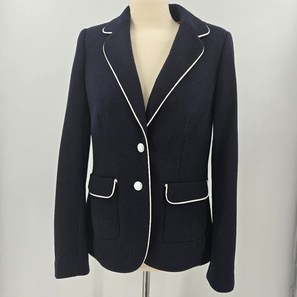 Banana Republic Jackets & Blazers - Banana Republic Italian Wool Blend Rowing Blazer Navy White 10